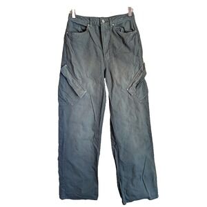 Air Jordan Cactus Jack Women Green Embroidered Cargo Pants 4 Wide Leg Streetwear